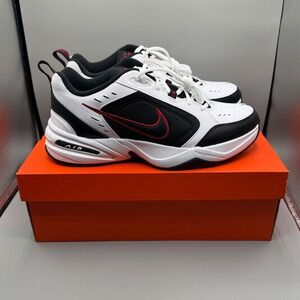 Nike Air Monarch IV White Black Red Training Shoes 415445-101 Mens 10.5-NIB
